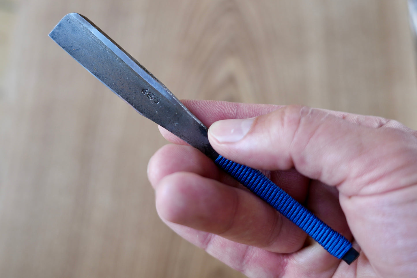 Honuyama・本羽山・Vintage Japanese Straight Razor Kamisori with Silk Thread Handle Wrapping and Handmade Hinoki Wood Box