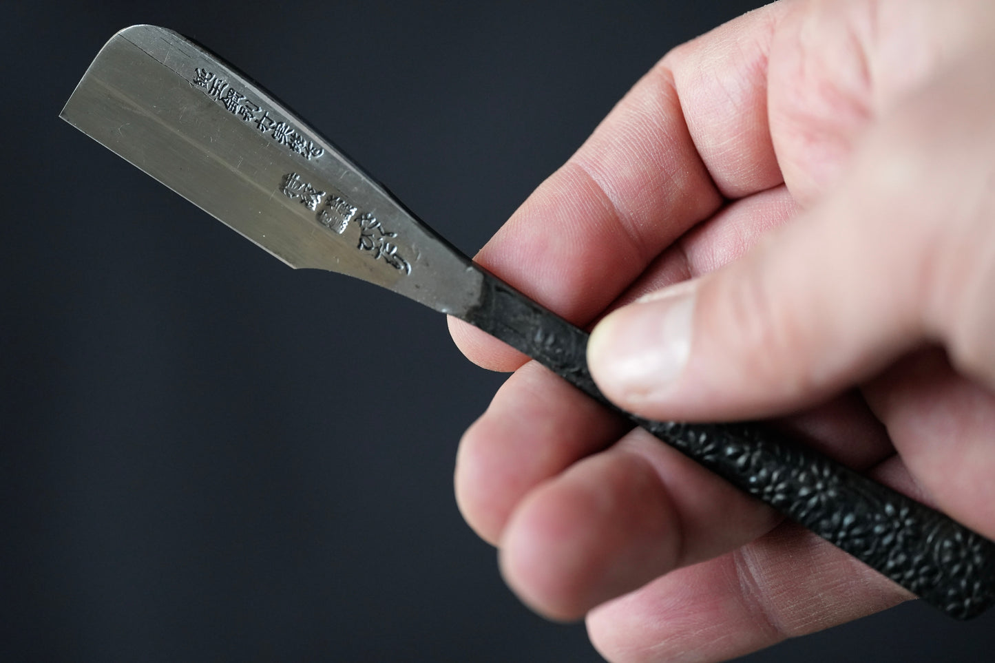 Rare Kiku Hidari・きくひだり・Tamahagane Kamisori・Restored Vintage Japanese Straight Razor・NOS New Old Stock・Sakura Handle・Handmade Hinoki Wood Box