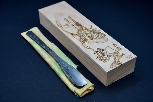 Zubora・ずぼら・kamisori in vero tamahagane・vintage restaurato ・ scatola in legno di hinoki fatta a mano