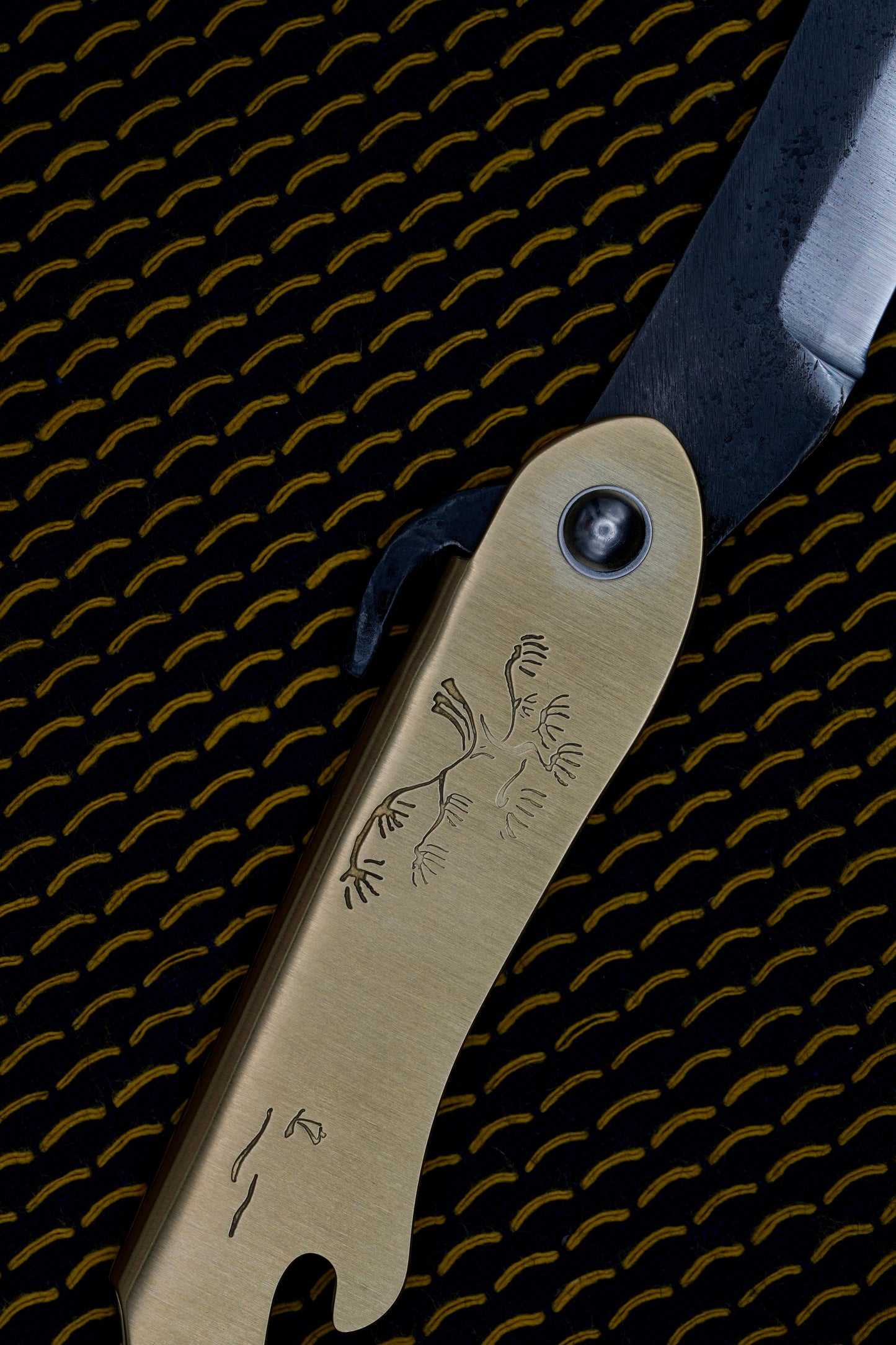 Mujun - Fuji Taschenmesser - Japanisches Klappmesser - Higonokami mit Holzbox