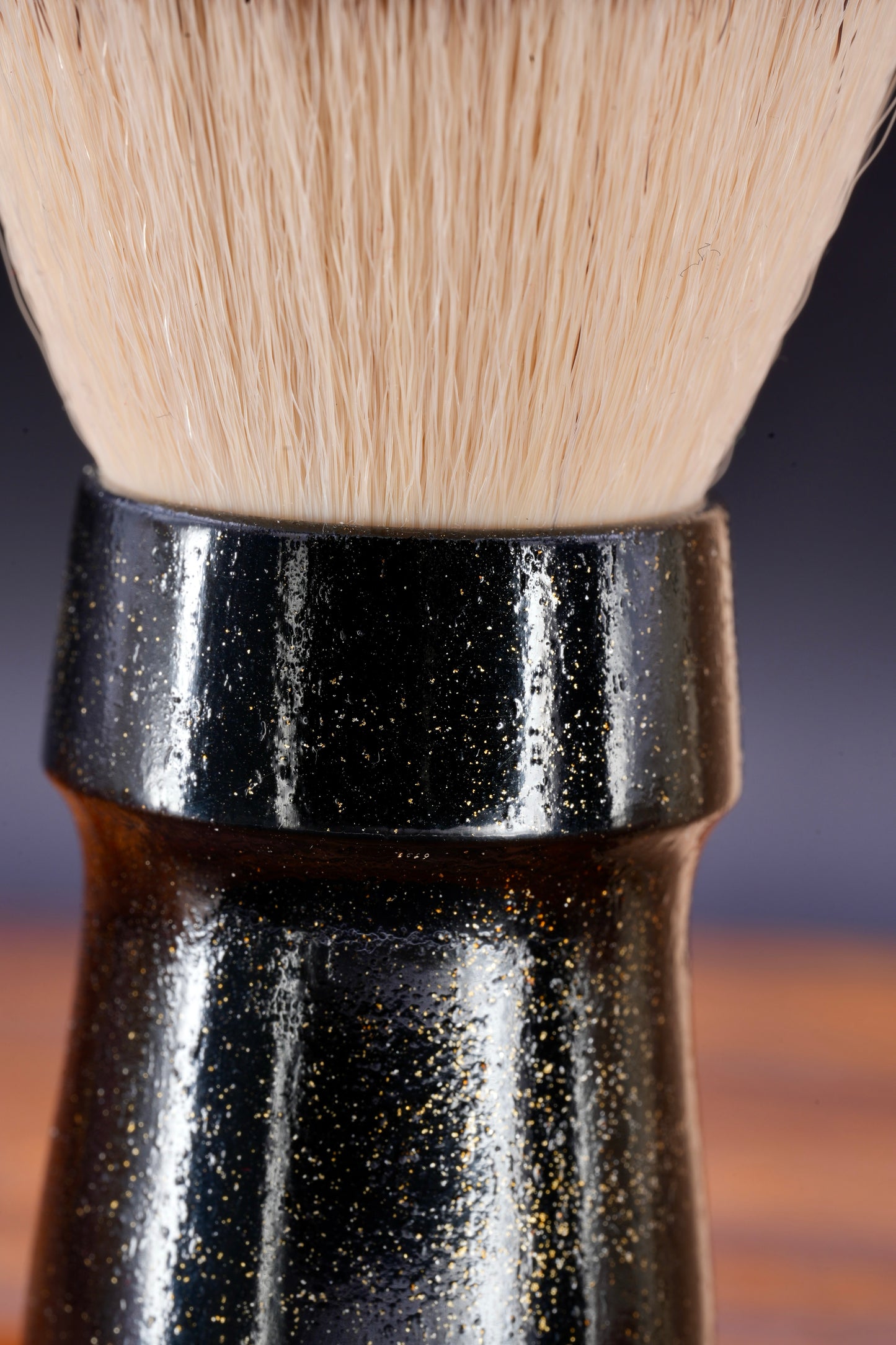 Maki-e Urushi Shaving Brush - Golden Milkyway with Cherry Wood Handle