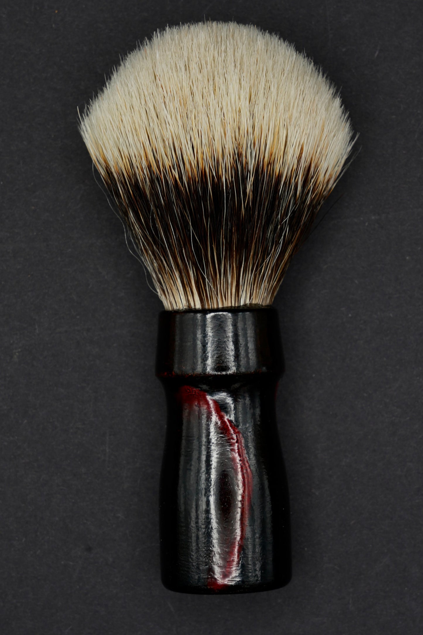 Urushi Shaving Brush "Akai Kawa" with Cherry Wood Handle & Manchurian Badger- Paulownia Box
