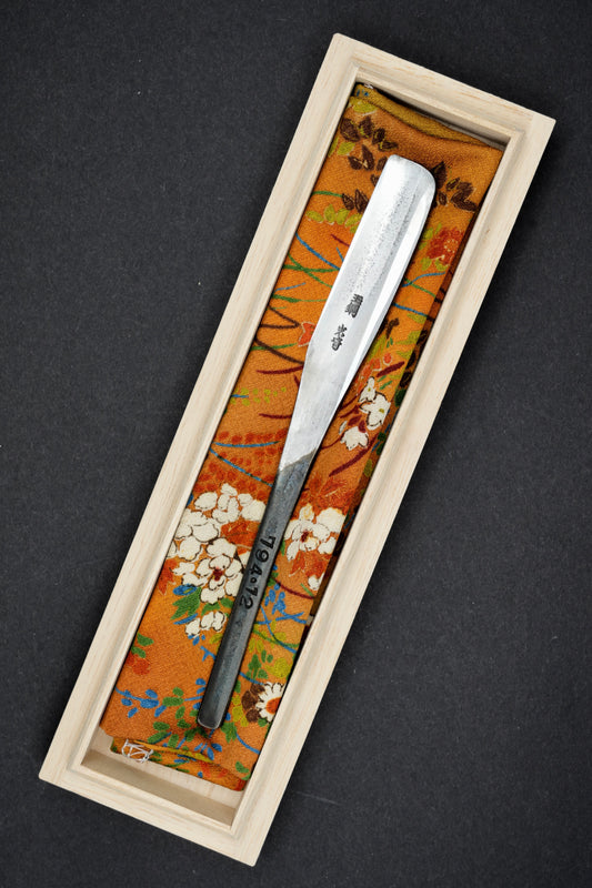 Iwasaki 岩崎 Tamahagane Kamisori, rasoir droit japonais vintage restauré et boîte de Paulownia faite à la main