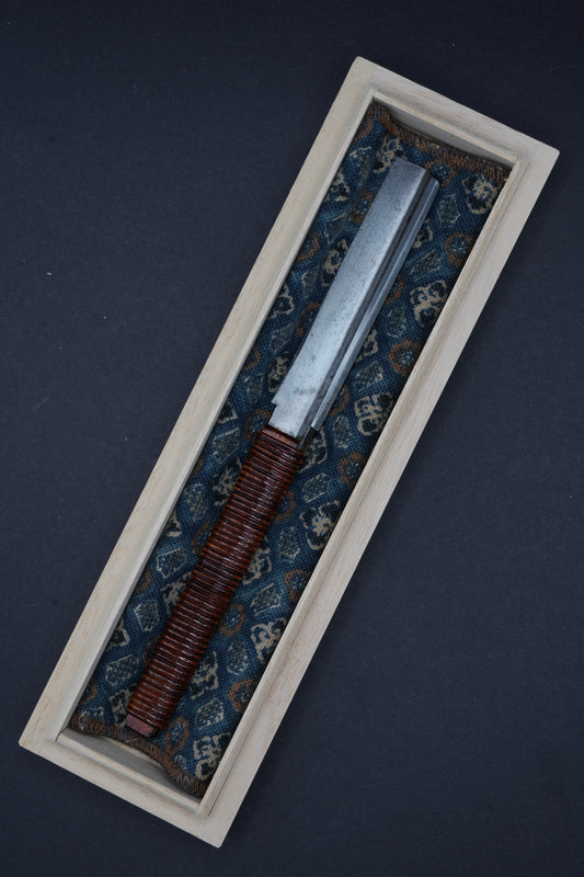 Fugoya Orihi・ふごや・Rasoir droit japonais vintage restauré・ Kamisori avec boîte d'origine