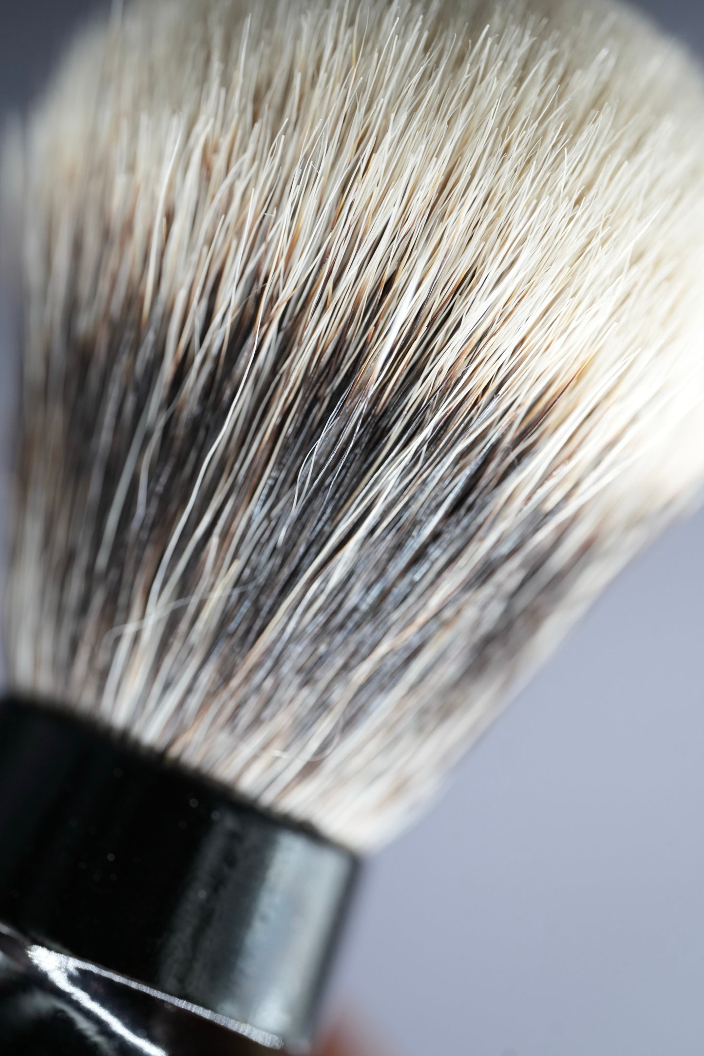 Urushi Shaving Brush "Kuroi" with Cherry Wood Handle & Manchurian Badger Bristles - Paulownia Box