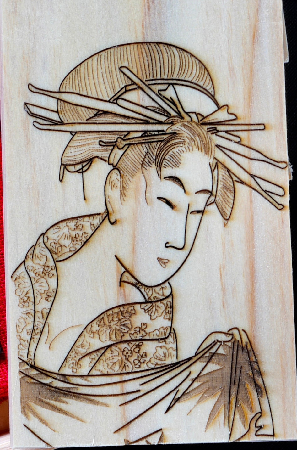 Kamisori Hinoki Wood Box - Japanese Engraving of choice