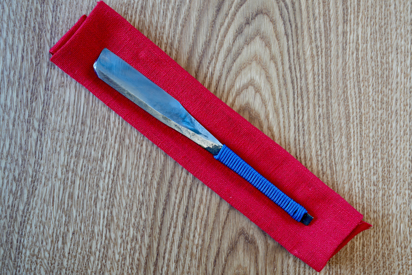 Honuyama・本羽山・Vintage Japanese Straight Razor Kamisori with Silk  Thread Handle Wrapping and Handmade Hinoki Wood Box