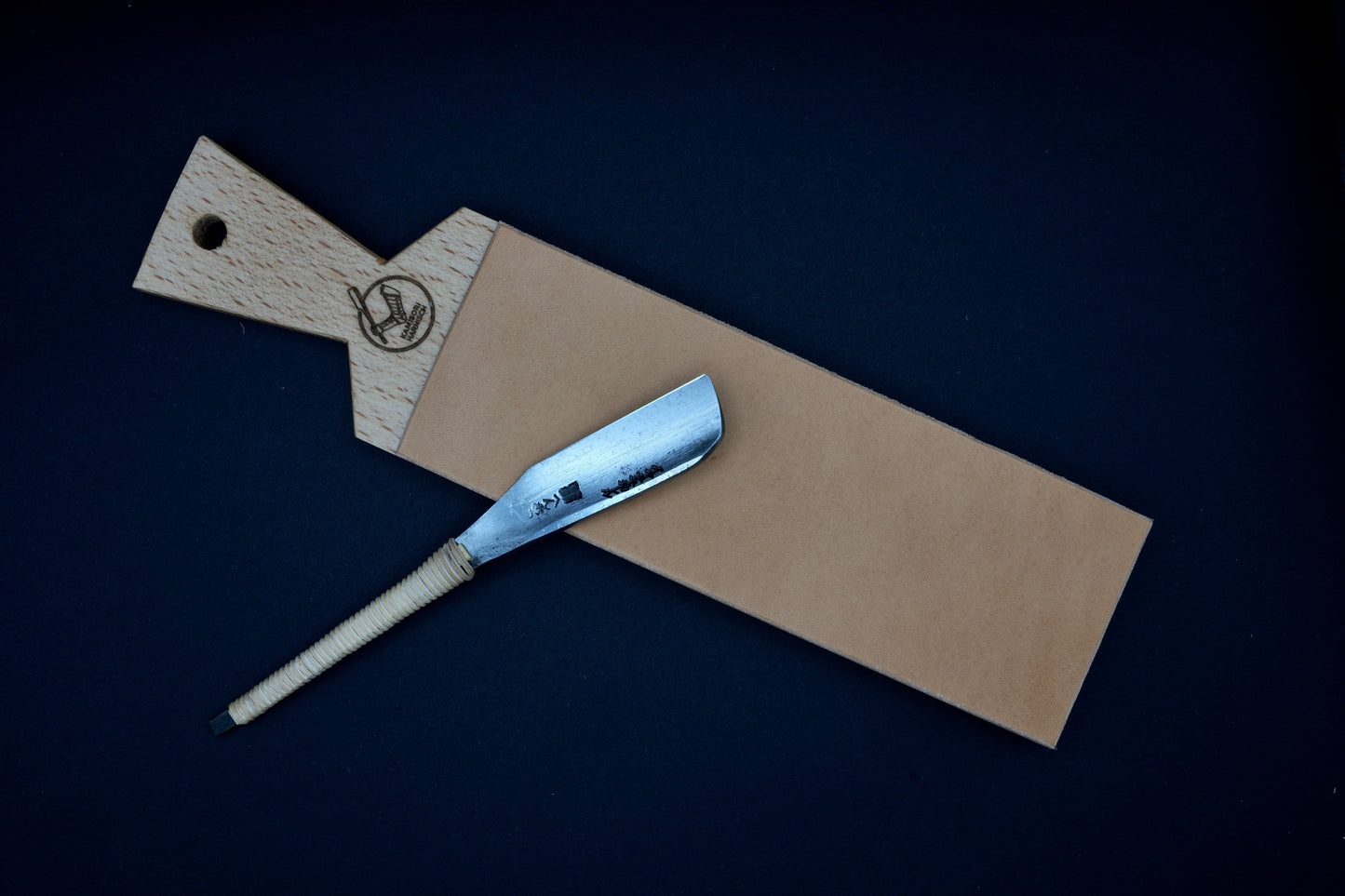 Handcrafted Leather Strop for sharpening Straight Razors and Knives.