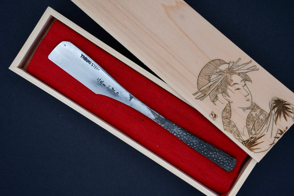 Nyu Zubora・二ユーずぼら・Yasuki Steel Kamisori・Restored Vintage Straight Razor Kamisori ・ Handmade Hinoki Wood Box