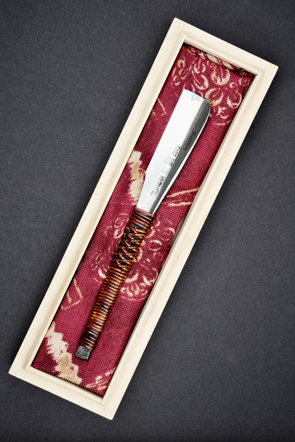 Shizu Saburō・志津三郎・rasoio a mano libera giapponese vintage restaurato ・ kamisori con scatola in paulonia