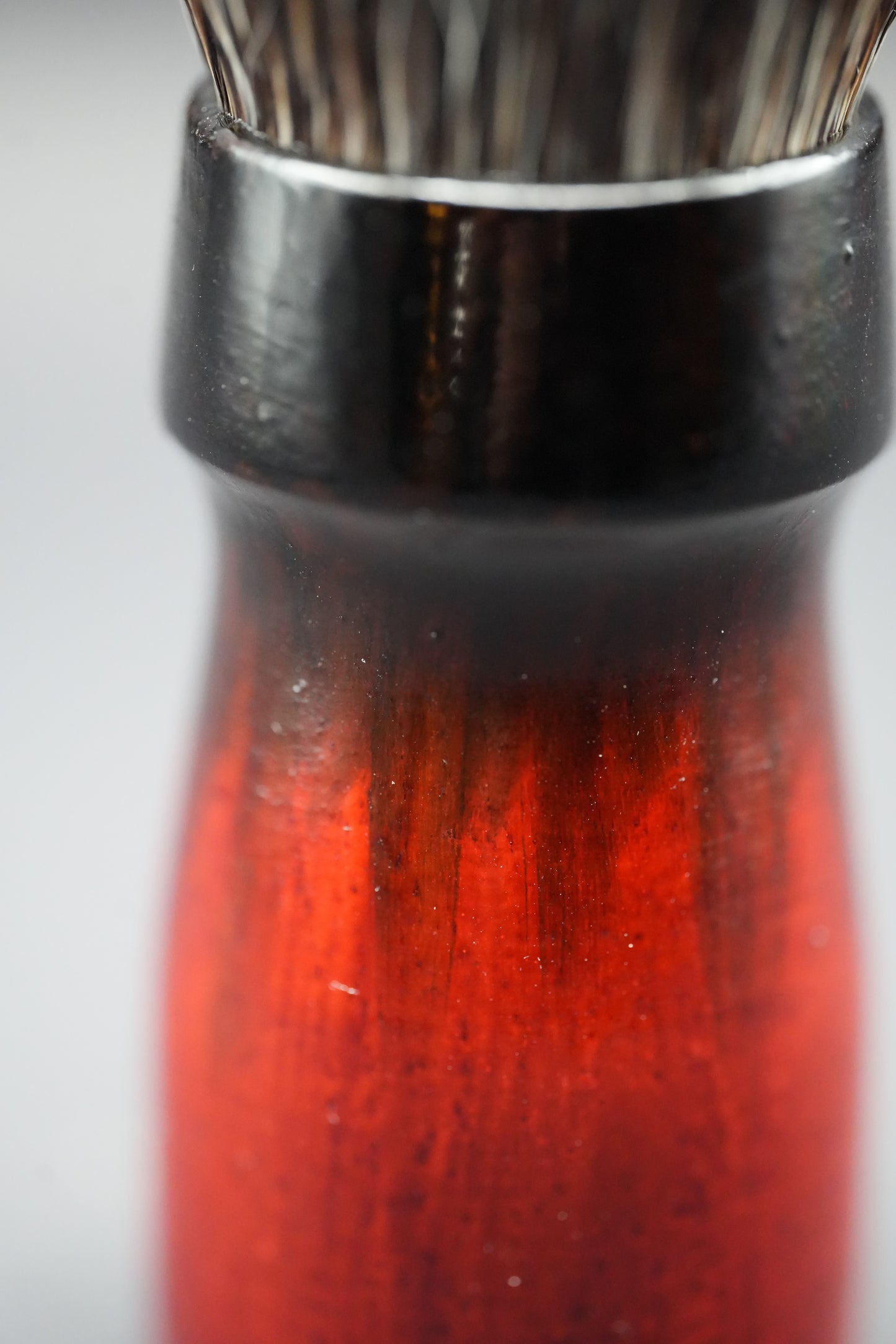 Urushi Shaving Brush "Blood Throne" with Cherry Wood Handle & Manchurian Badger Bristles - Paulownia Box