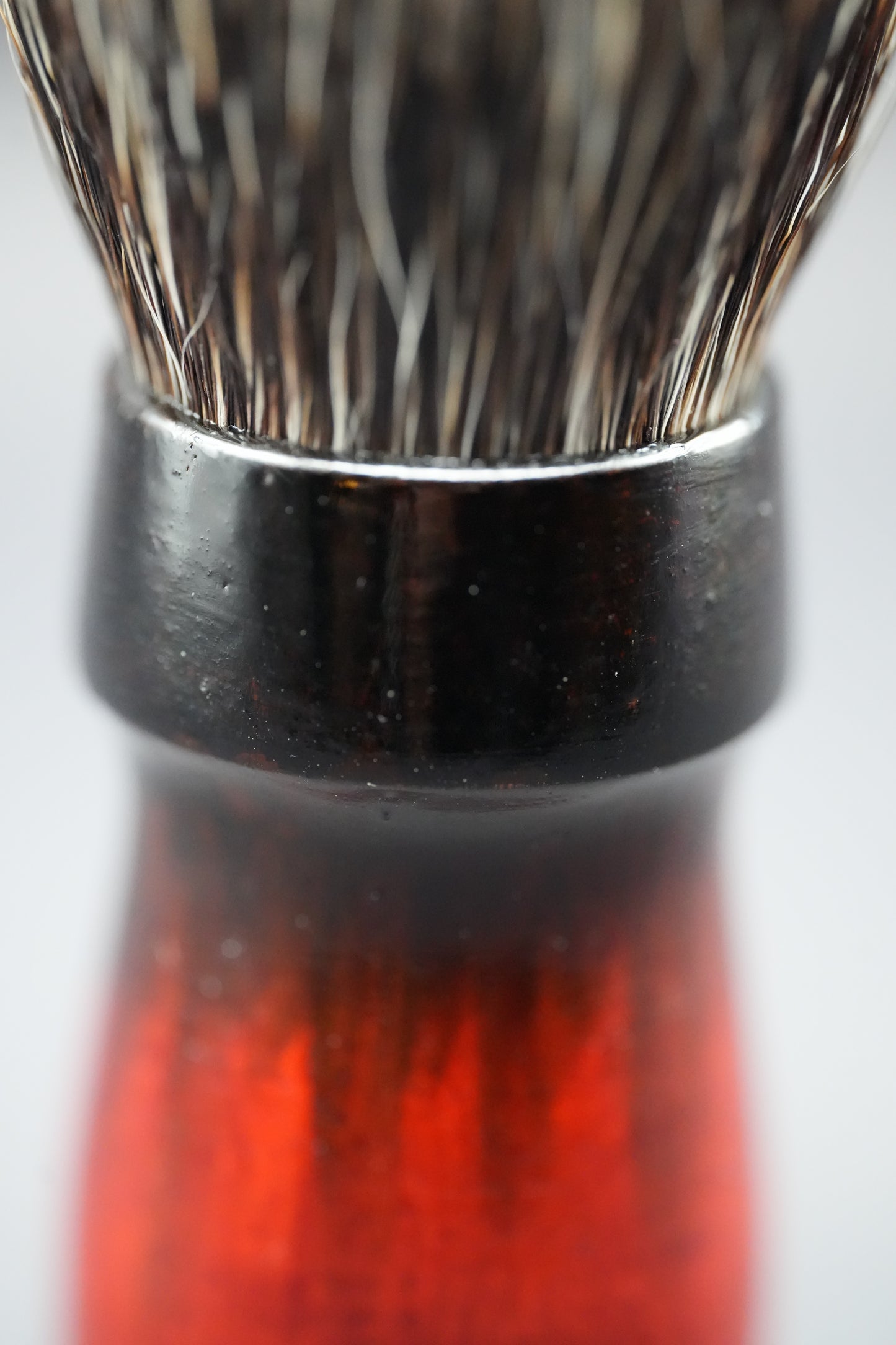 Urushi Shaving Brush "Blood Throne" with Cherry Wood Handle & Manchurian Badger Bristles - Paulownia Box