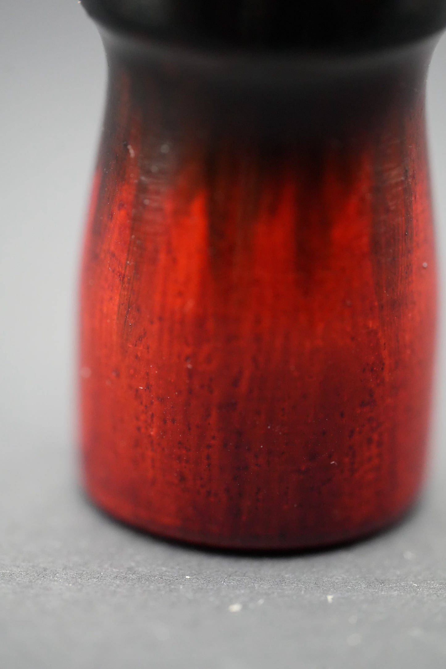 Urushi Shaving Brush "Blood Throne" with Cherry Wood Handle & Manchurian Badger Bristles - Paulownia Box