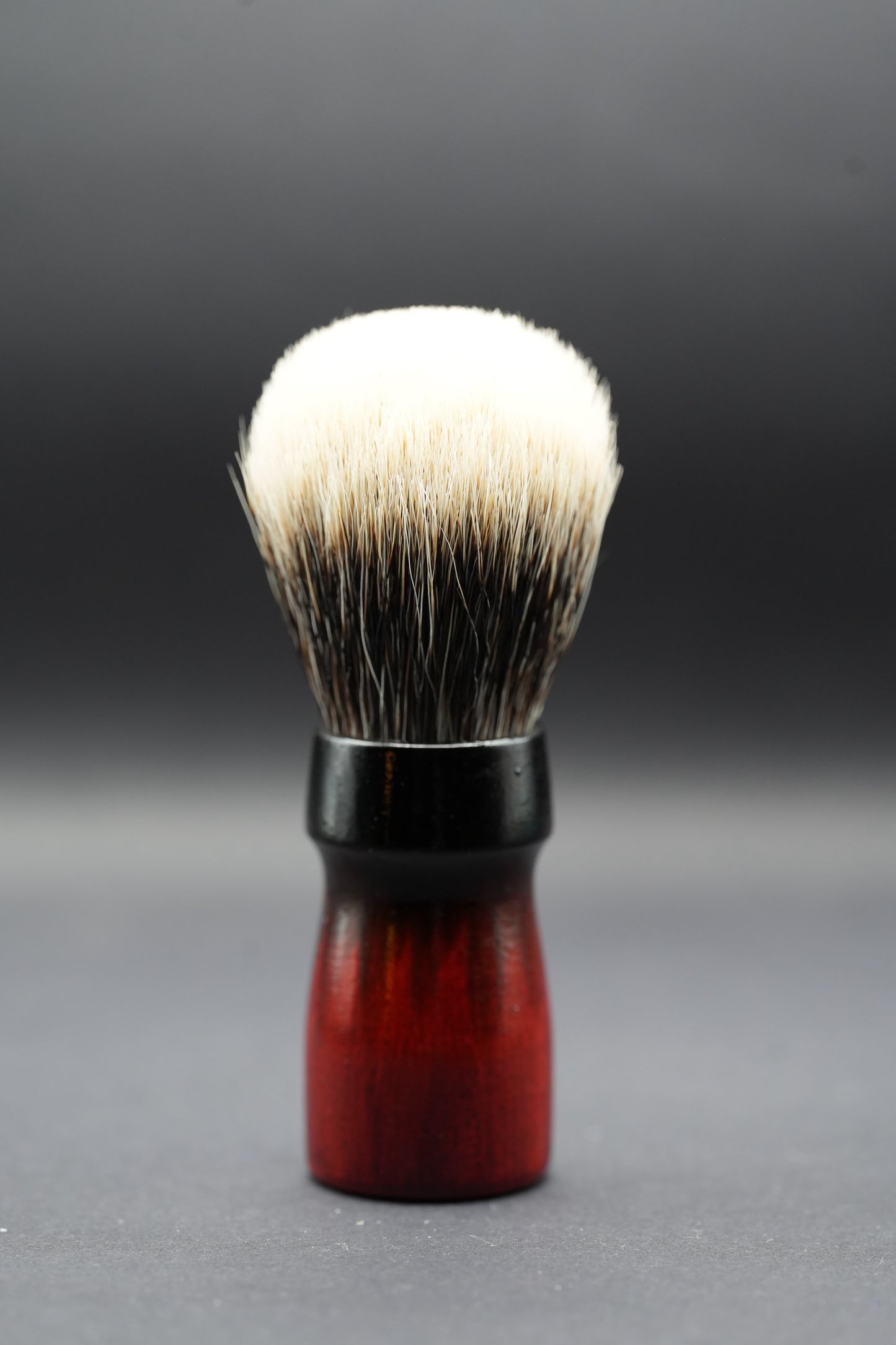 Urushi Shaving Brush "Blood Throne" with Cherry Wood Handle & Manchurian Badger Bristles - Paulownia Box