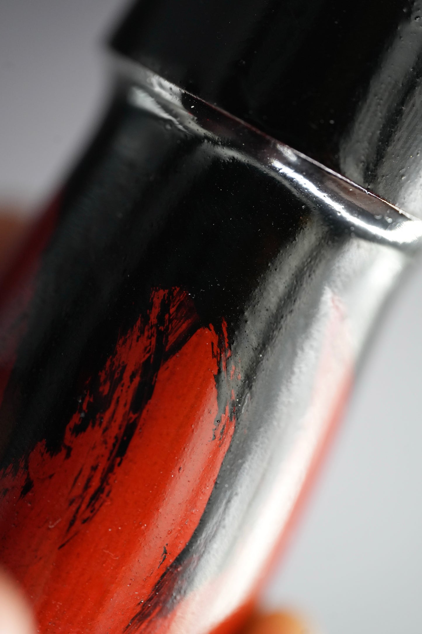 Urushi Shaving Brush "Burning Night" with Cherry Wood Handle & Manchurian Badger Bristles - Paulownia Box