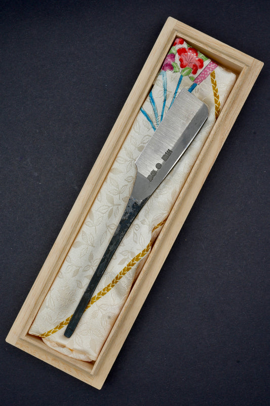 Iwasaki・岩﨑・ Tamahagane vintage rasoir droit japonais NOS・ Kamisori avec boîte Paulownia
