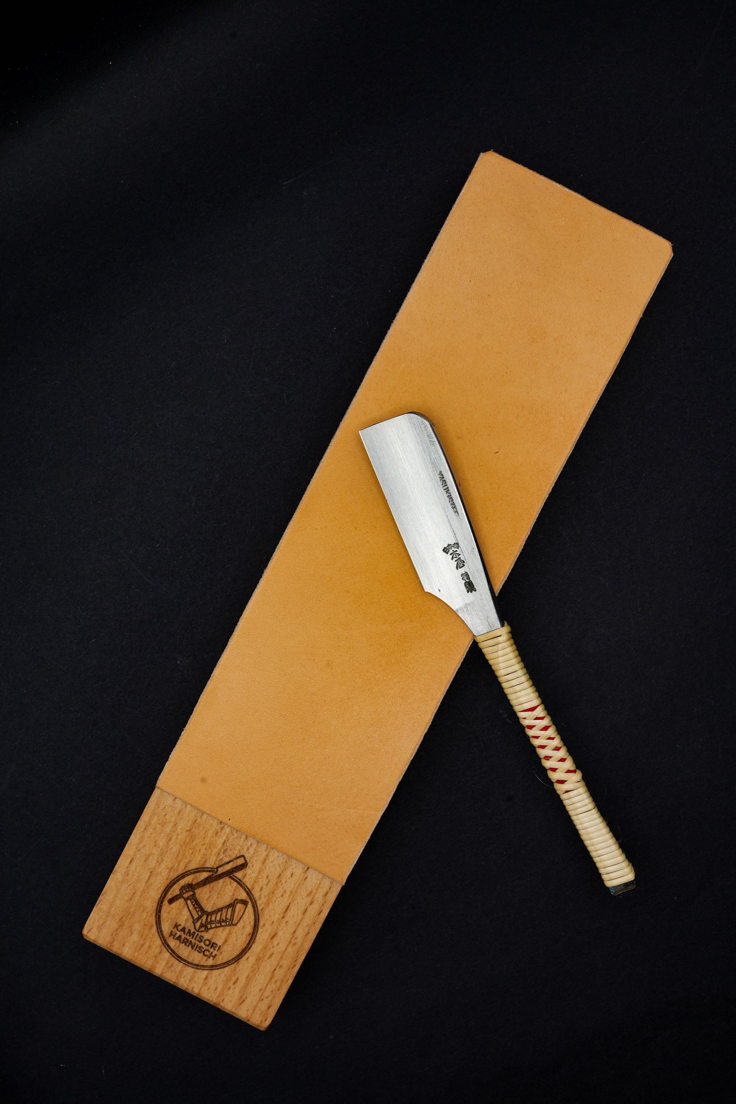 Handcrafted Leather Strop for sharpening Straight Razors and Knives.