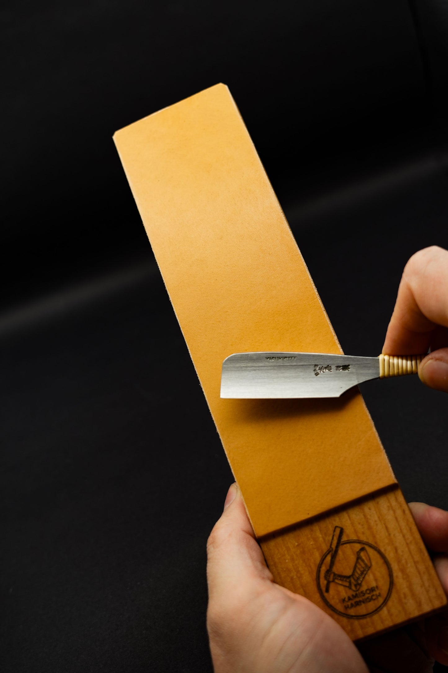 Handcrafted Leather Strop for sharpening Straight Razors and Knives.