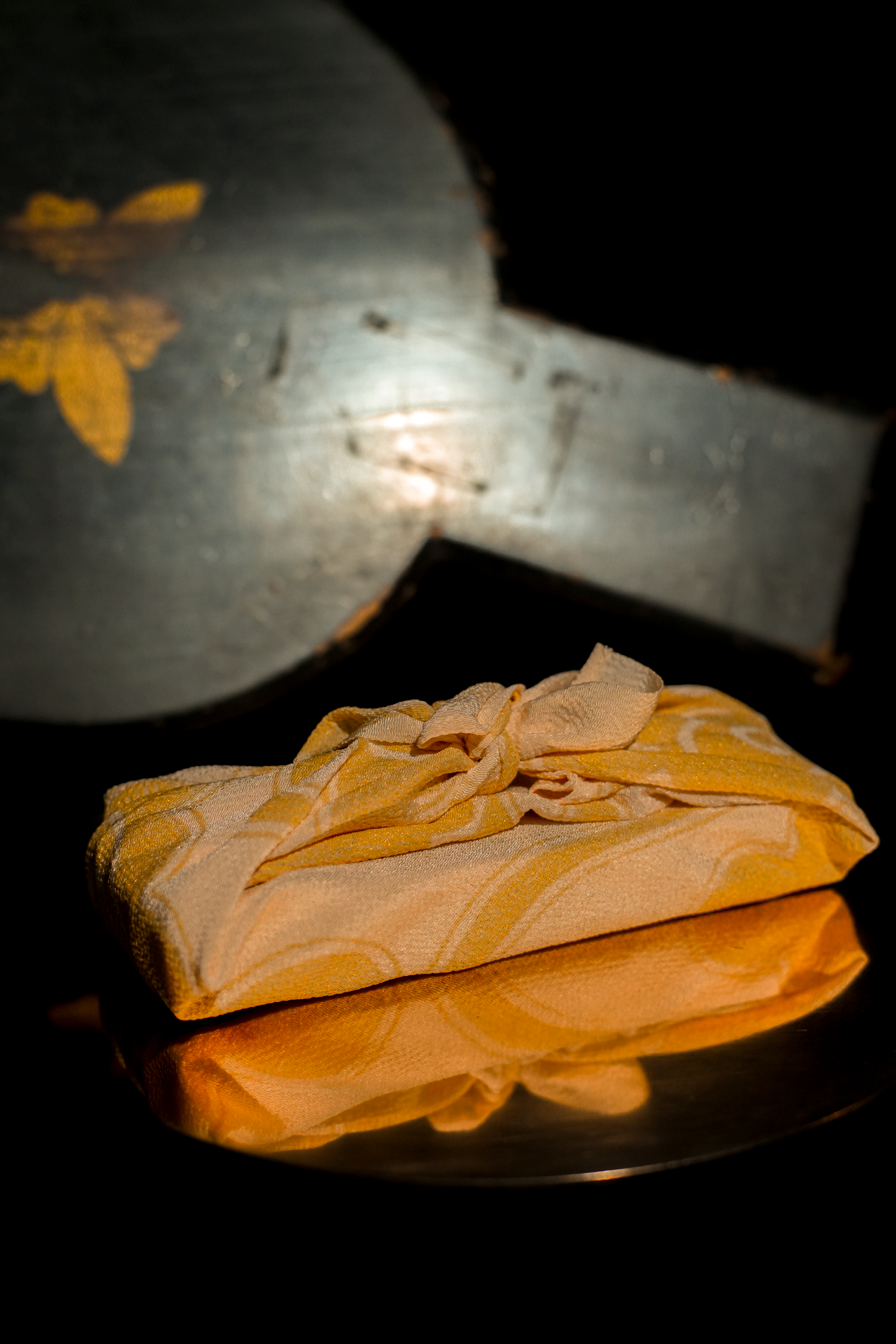 wrapped in a silk furoshiki